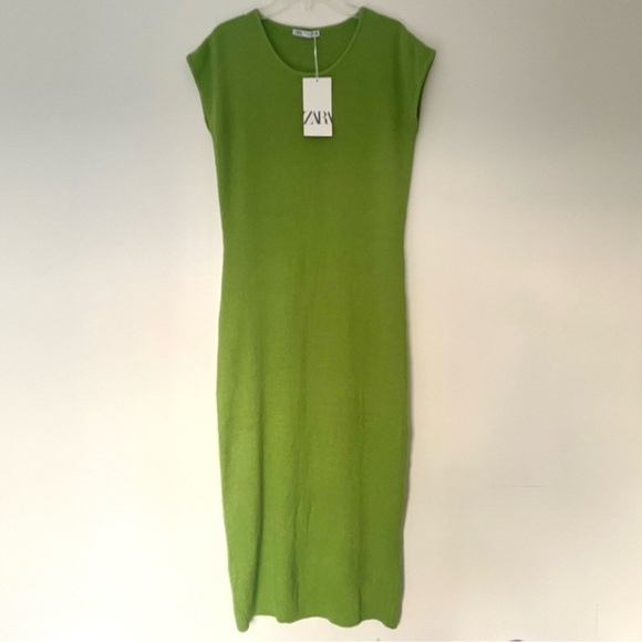 New ZARA Cutwork Long Round Neck Short Sleeve Maxi Dress - Picture 2 of 4